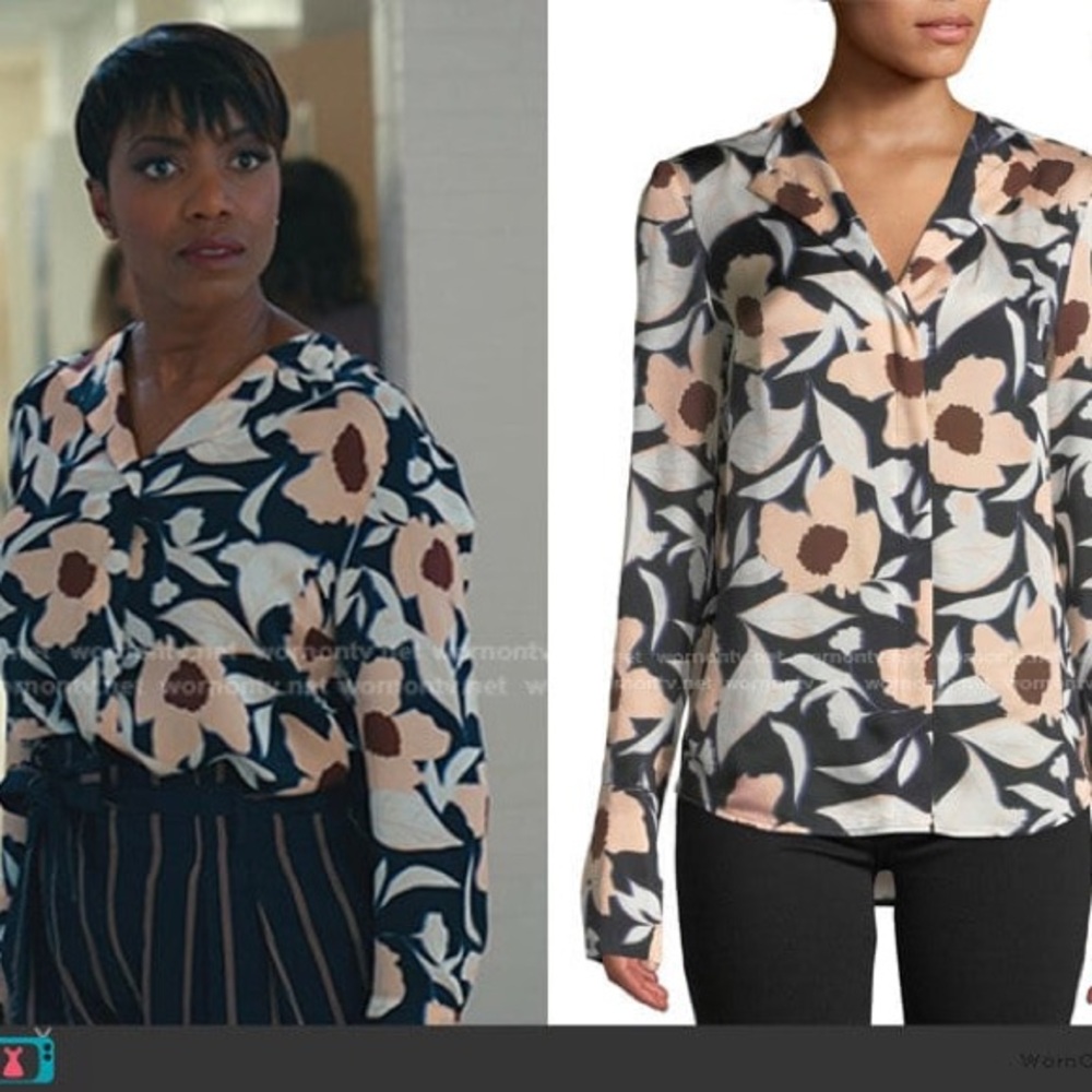 Christian Wijnants Tarani Floral Silk Charmeuse Button-Down Top